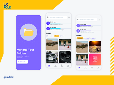 Mobile Folder App micro interaction uxuidesign