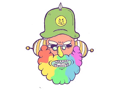 Colorfull beard art beard beards characterdesign colors cool damn fine draw guy illustration illustration art photoshop rainbow