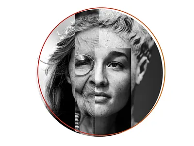 Conserving Time age art black and white branding circle collage concept creative design digital graphic design graphicdesign illustration illustration art old portrait statue time woman woman illustration