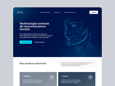 Face_ | Home exploration adobexd blue digital startup ui webdesign