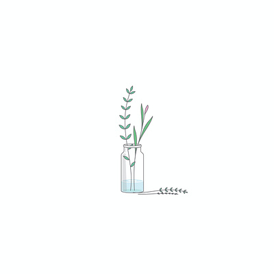 tiny bottle plant app branding design doodle flat icon illustration plant simple tiny art ux vector