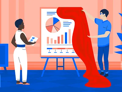 The change-maker’s guide to pitching your project idea article artwork atlassian blog blog illustration character illustration editorial art editorial illustration pitching project presentation project tech vector vector illustration