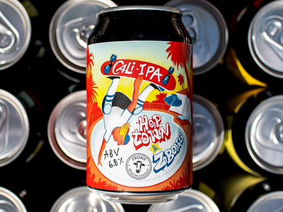 Cali IPA label illustration beer beer can beer label branding brew brewing can can label branding illustration drink label illustration micro brewery zboys