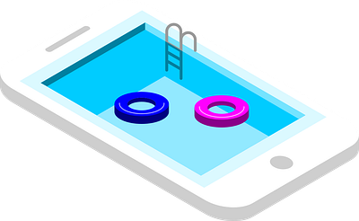 IPhone Swimming Pool 3d design illustration inkscape isometric isometric art isometric design