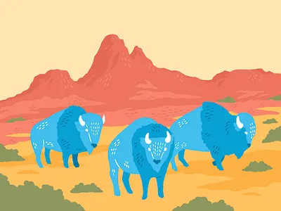 Roaming Bison Sticker Design art bison design digital art graphic design illustration illustration digital nature procreate procreate art sticker sticker design