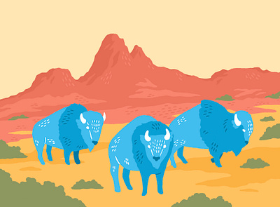 Roaming Bison Sticker Design art bison design digital art graphic design illustration illustration digital nature procreate procreate art sticker sticker design