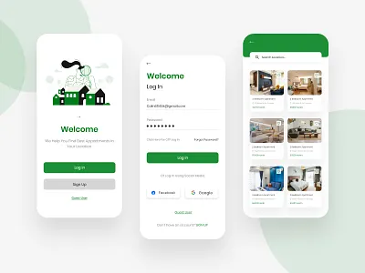 Apartment Finder App Design android app apartment apartments app design app designer app development application clean concept concept home finder app illustration mobile app design mobile app design agency ux