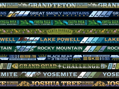 Marathon Medal Ribbons adventure design illustration marathon race ribbons running scenery typography