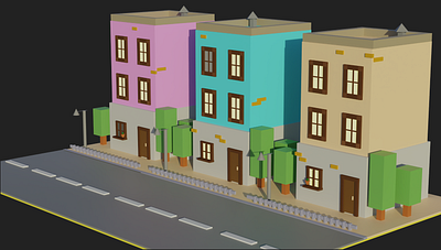 Sobradinhos / 2 story houses blender3d buildings daytime design nightime study case