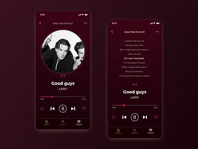 DailyUI day 9 Music Player design ui