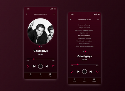 DailyUI day 9 Music Player design ui