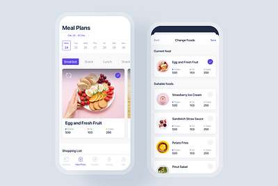 Workouts & Meal Planner mobile concept app app ui beauty diet dietitian fitness food gym healthy interface lose weight material meal planner mobile nutrition sport statistics ui ui kit workout