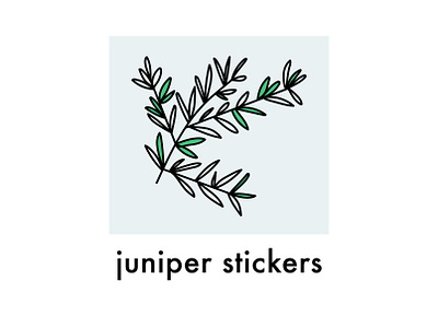 juniper stickers logo branding design illustraion logo practice small business stickers