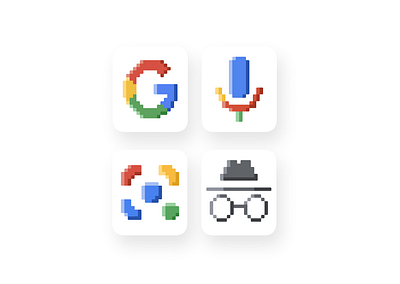 Google Pixel Icons design google icons incognito pixel pixelart ui voice search