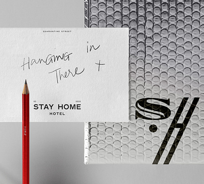 Stay Home Hotel art direction branding concept design hotel logo monogram mood moodboard note postcard quarantine stationery stayhome stayhomehotel typography typography logo