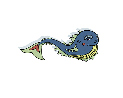 Fantasy fish with a nose character design concept creature fairytale fairytale creature fantasy fantasy art fish for kids illustration marine monster sea sea animal sea monster smiling surreal whale
