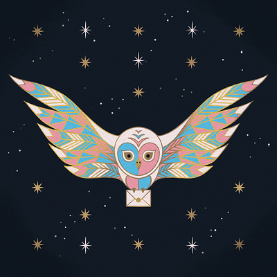 Hogwarts Acceptance Letter animal harry potter hedwig hogwarts illustration lgbtq magic owl owl illustration witch wizard