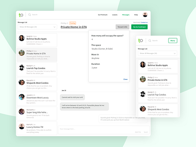 Tolobi chat page app chat conversation design messenger mobile responsive room ui web app