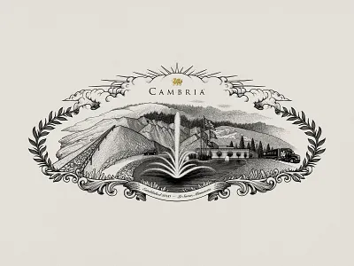 Cambria Cartouche digital illustration dotwork drawing etching illustration illustrator landscape landscape illustration linework procreate quartz stippling vintage drawing vintage illustration