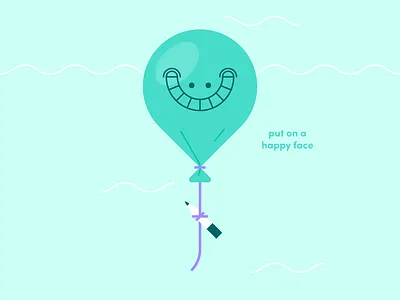 happy face abstract balloon character design flat icon iconographic illustration linework logo marker shapes sharpie teal typography vector world
