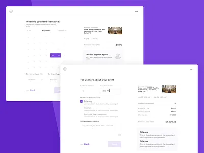 Venue inquiry form app calendar contact form design form inquiry inquiry form multi step ui web app wizard