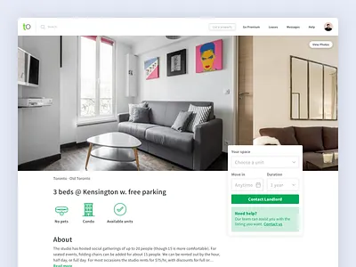 Property listing page app design listing listing page property real estate sticky ui widget