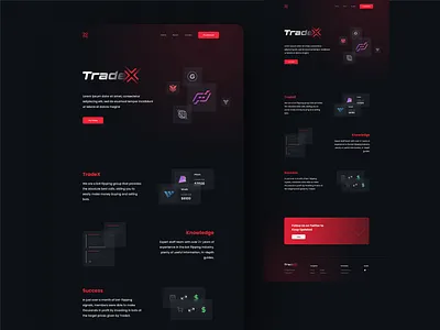 TradeX Landing Page branding design graphic design illustration minimal ui ux vector web website
