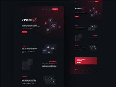 TradeX Landing Page branding design graphic design illustration minimal ui ux vector web website