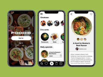 Designlab Foundations: Foodie App design food and drink food app