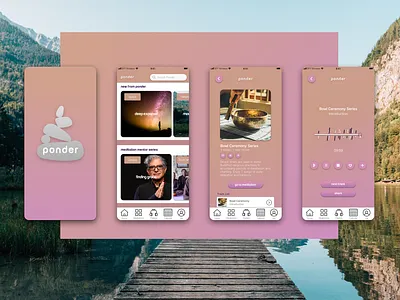 Ponder Meditation Concept branding design friday logo meditation meditation app minimal sketch ui user experience user interface user interface design ux design
