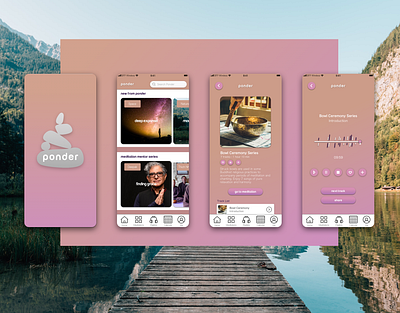 Ponder Meditation Concept branding design friday logo meditation meditation app minimal sketch ui user experience user interface user interface design ux design