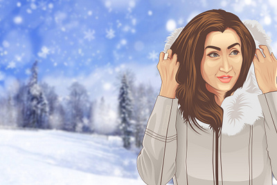 Birthday Girl by Me - Prashanth_ks artist birthday cute girl illustration model vector vectorart winter