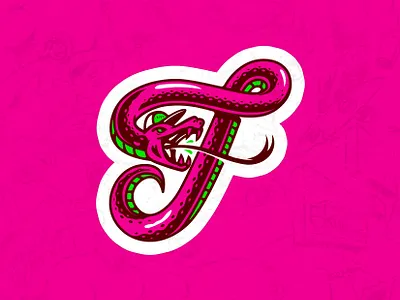 Letter F character characterdesign drawing font font design letter lettering lettermark logo logodesign poison shirt skate snake sticker street type type art typedesign typeface