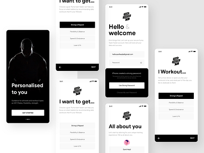 Fitness Tracker App app challenge clean ui design fitness app flat ios minimal training app typography ui ux whitespace