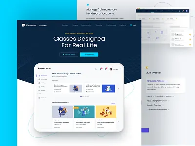 Redesigned Tutor LMS Landing Page | Themeum clean course dashboard design education learning platform lms minimal plugin purple web