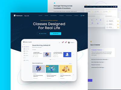 Redesigned Tutor LMS Landing Page | Themeum clean course dashboard design education learning platform lms minimal plugin purple web