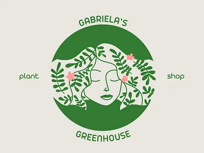 Gabriela's Greenhouse brand identity branding character design fern flower girl graphic design green illustration logo minimal nature plant shop plants vector