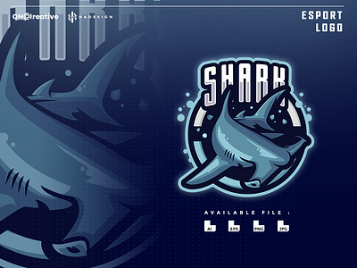 SHARK E SPORTS LOGO badge clean design digital esports games graphic illustration illustrations layout market mascot sports stream twitch