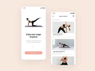 Yoga courses UI design adobe xd figma fitness fitness app meditation app mobile mobile app sketchapp ui ui kit ui ux design workout app yoga app 应用 应用界面 设计