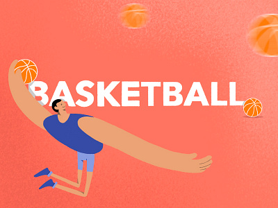 Basketball player basketball design flat illustration procreate