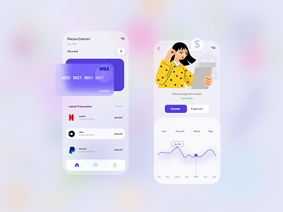 Finance App app banking budget business cards cash credit card design finance fintech mobile app mobile ui pay payment transaction ui ux