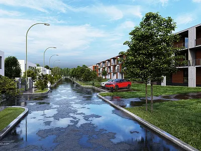 I. & II. phase of big Development project 3d 3d artist architecture design developement exterior garden phase visualization