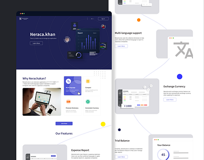 Nerachakan Landing Page account accounting clean design design flat flat design flat illustration flatdesign illustration landing landing design landing page landing page design landingpage purple uiux webdesign website website concept website design