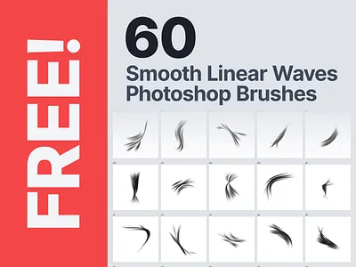 FREE 60 Smooth Linear Waves Photoshop Brushes abstract brush brushes dashed design discount dots dotted free freebie geometric linear photoshop procreate sale scrapbook sketchbook vector wave waves