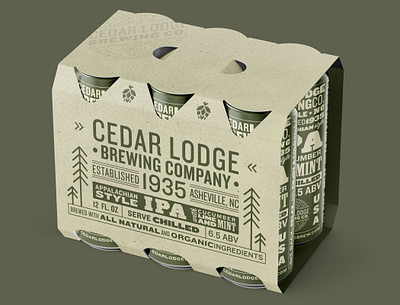 Cedar Lodge Brewing Co. branding design graphic design logo design packaging