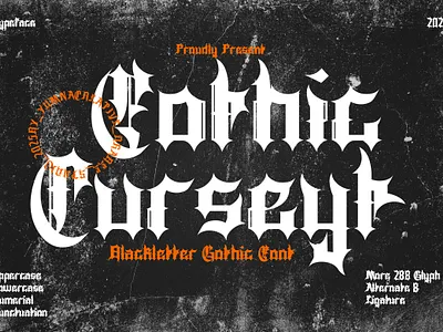 Curseyt – Blackletter Gothic Font balckletter classic decorative design display font fraktur gothic horror illustration medieval modern music new old english rock typeface typography vintage web