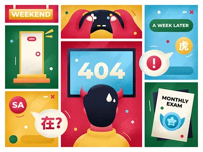 SA9527 - 404 Page Series 404 404 page colors design error gelled illustration lights neon sa9527 style