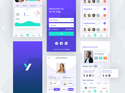 Yo Yo App Design For Athletics app app design athletic coach coaches design football mandloi sandeep score sports ux