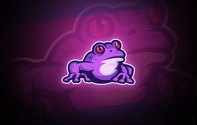 Venomous frog mascot logo animal brand cartoon character design e sport esport frog gaming illustraion jungle mascot logo purple sport streaming team toad venom venomous