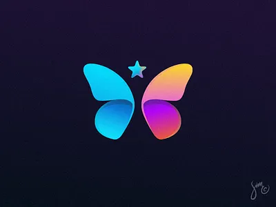 Butterfly | Logo Design app logo butterfly colorful dark gradients instagram logo design star